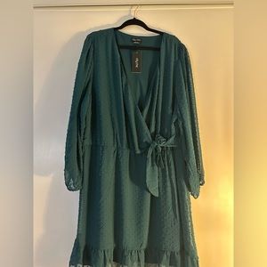 *NEW* long sleeve plus size wrap dress